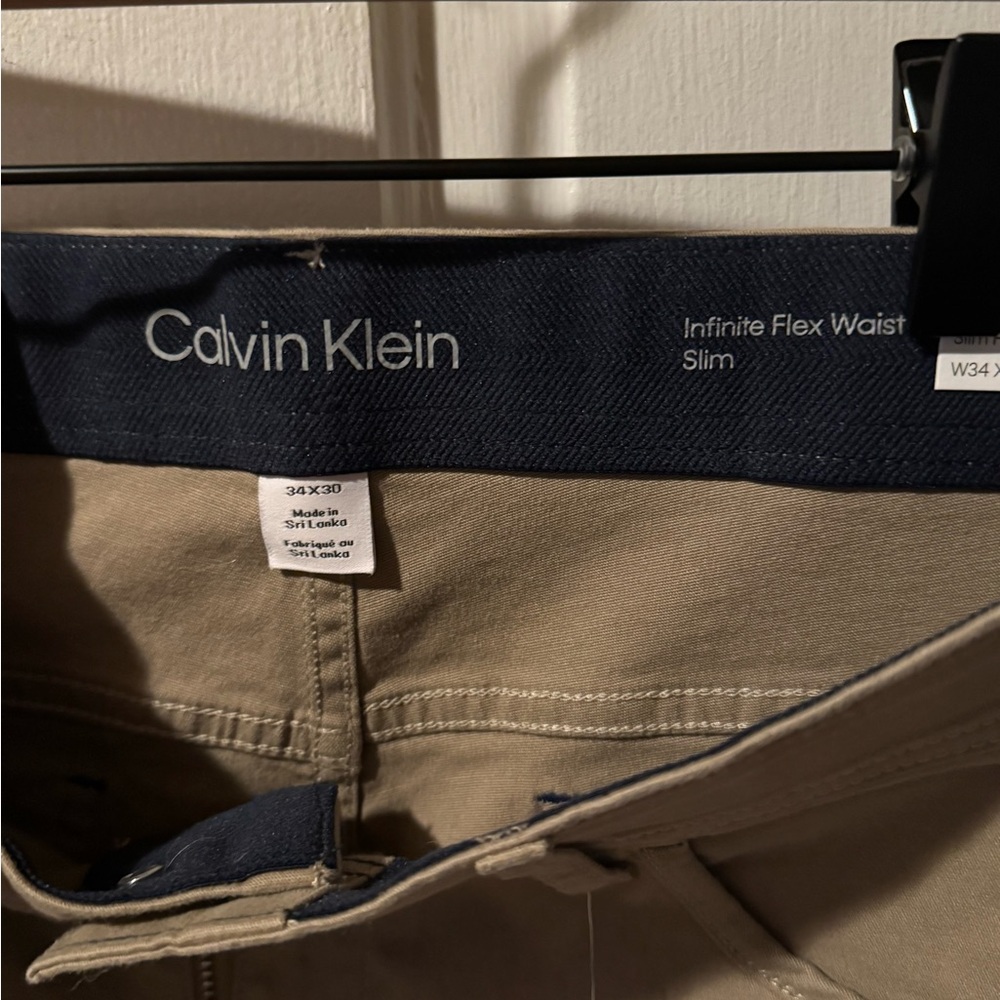 NWT Calvin Klein Beige Slim Fit Khaki Chinos - Picture 3 of 6
